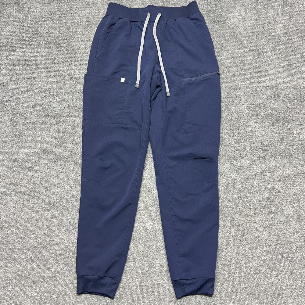 Fabletics Jogger Pants Womens Small Blue Woven Elastic Waist Zip Pocket Athletic